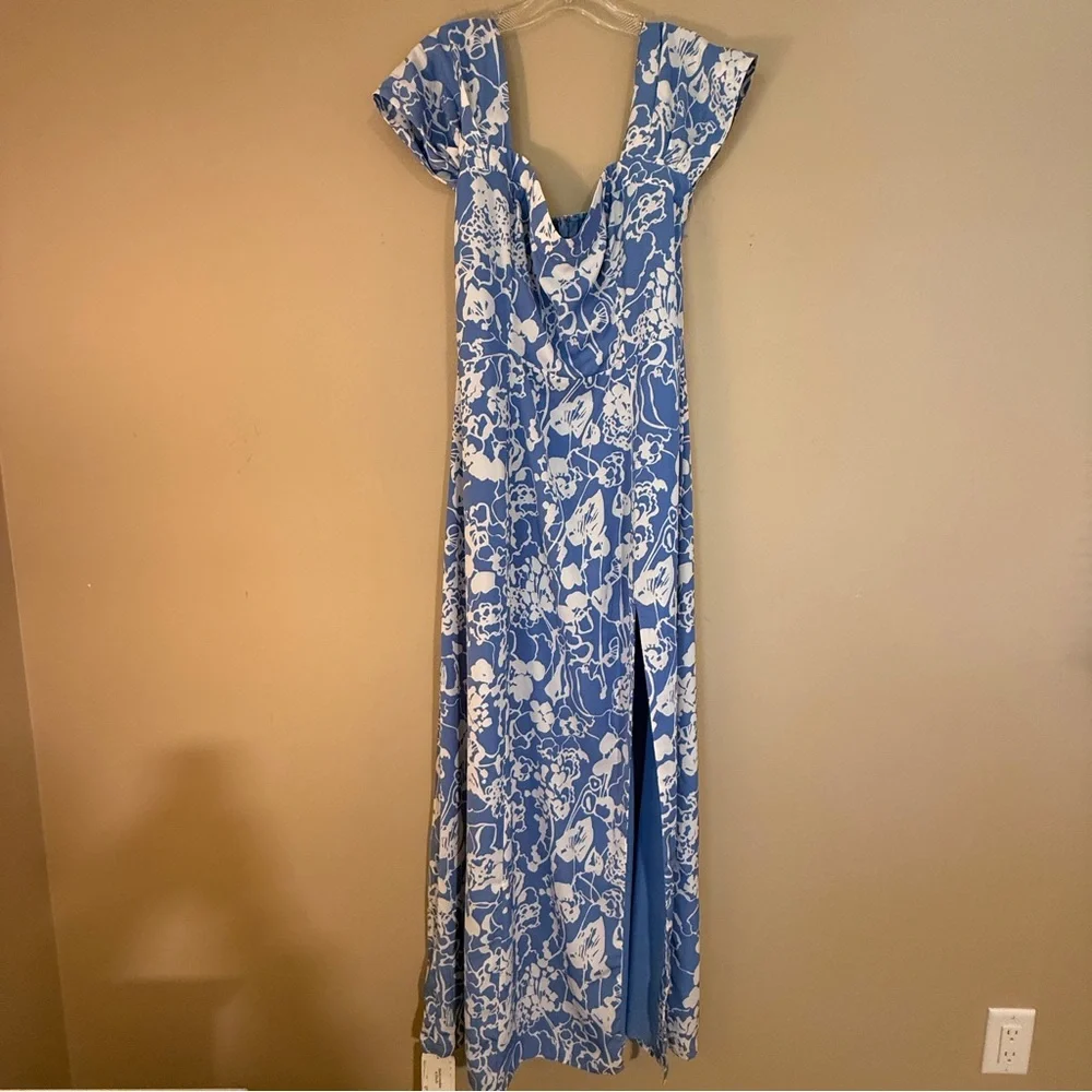 NWT Abercrombie & Fitch Camille Off the shoulder maxi dress large tall wedding